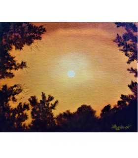 Golden sky by Angeliki, 30x24cm, oil on streched canvas. EUR 150
