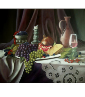 Aunt Vana's doily by Angeliki, 60x70cm, oil on canvas. EUR 980